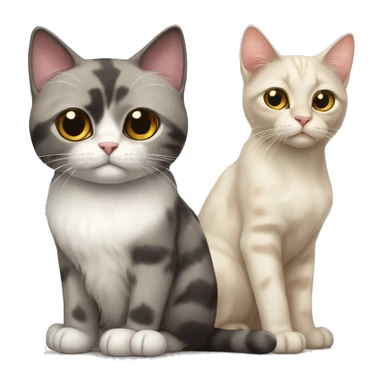 Scotish fold cat and color point cat sticker