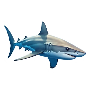 Cinematic Noble Hammerhead Shark Portrait Emoji, Poised and regal, with a broad, flattened hammer-shaped head, wide-set eyes, and a streamlined, powerful body gliding through deep blue waters, Simplified yet sharp and sophisticated features, highly detailed, glowing with a cool, oceanic luminescence, high shine, intelligent and commanding, stylized with an air of marine authority, focused and vigilant, soft glowing outline, capturing the essence of a watchful and confident predator that appears ready to glide out of the screen with effortless power! sticker