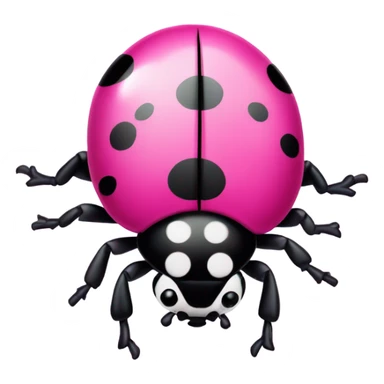 Hot pink lady bug with black dots and crystals sticker
