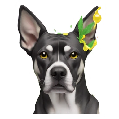 420 .Zombie_ Vaporwave black holographic oilslick zombie unicorn dog smoking yellow caution tape hemp leaves Pegasus hemp plants sticker