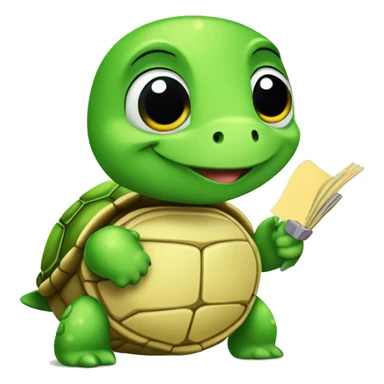 A cute little turtle with a task list including big and bolded check mark sticker