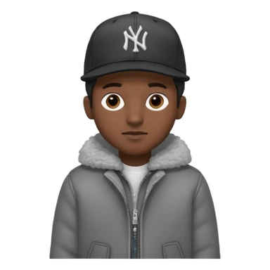 Cappellino New Era New York nero e persona con giubbotto di pecora grigio e anche la lana grigia sticker