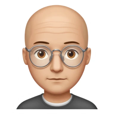 papà calvo occhi marroni e occhiali con doppio ponte sticker