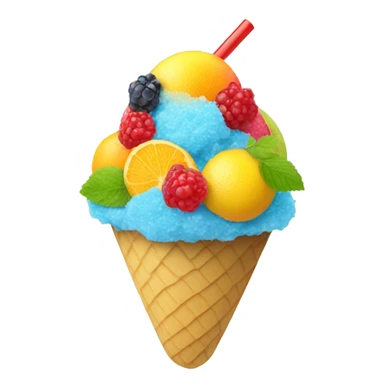 Snowcone Fresh Fruit pieces sticker