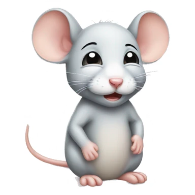 Crying baby mouse sticker