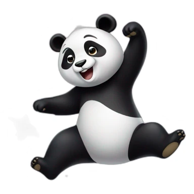 panda dancing on a spinning star sticker