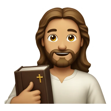 Jesus Christ holding a bible sticker