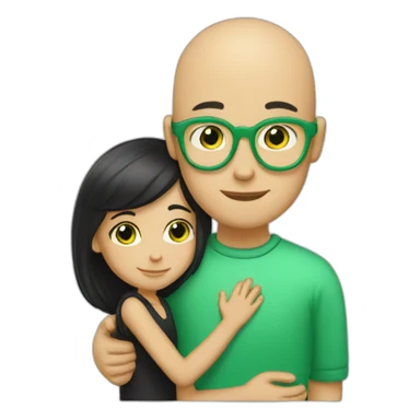 bald-white-boy-with-green-glasses-hugging-a-black-haired-girl sticker