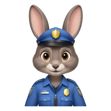 Judy Hopps with big ears (gray female rabbit with a police suit, without a cap) from the Zootopia Disney movie sticker
