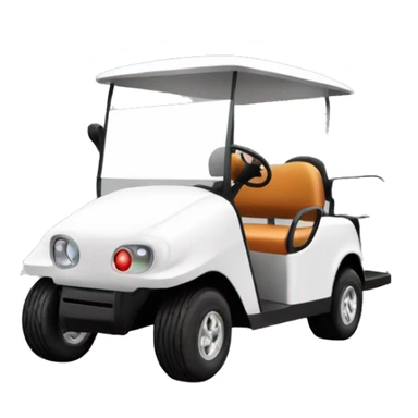 Christmas white golf cart with holiday lights strung sticker