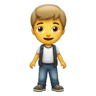 niño saludando sticker