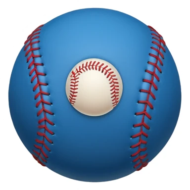 blue baseball ball sticker