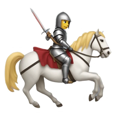 Woman knight riding horse paintbrush lance sticker