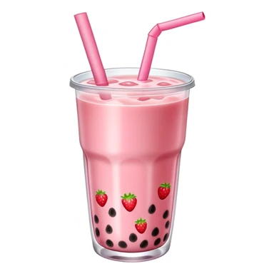 Strawberry boba tea sticker