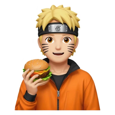 Naruto eating burger sticker