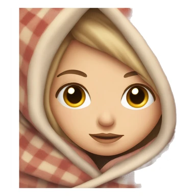 White girl snuggled in a blanket sticker