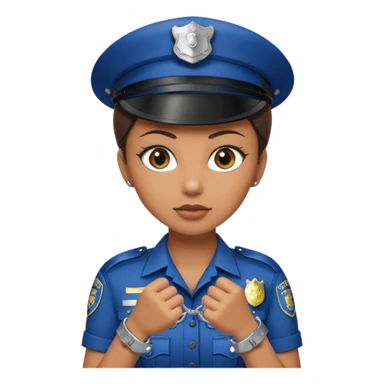 police woman holding hand cuffs sticker