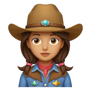 girl cowboy no hat sticker
