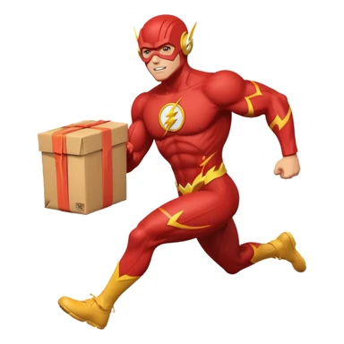 The flash running with package sticker