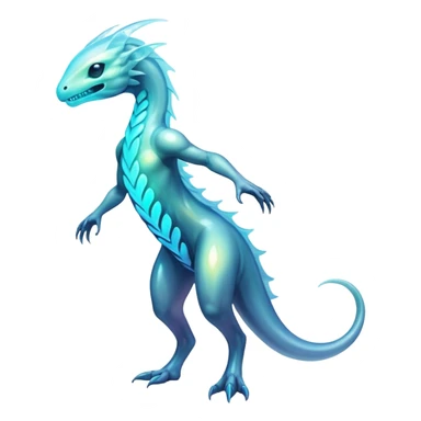 Futuristic Ethereal Iridescent Bioluminescent Translucent Illuminated Transparent Modern Fakémon-creature-hybrid Full Body sticker