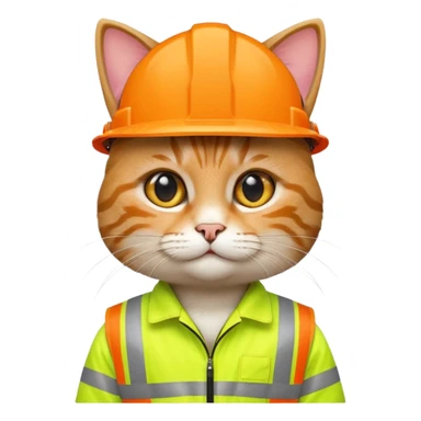 tabby cat in hi-vis clothing facing right sticker