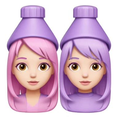 tubes of pastel pink and pastel lilac hair dye, with caps off sticker