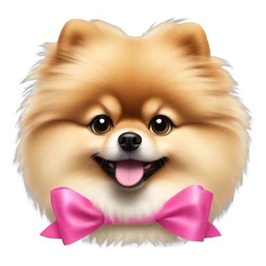 pomeranian with pink bow  sticker