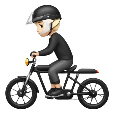 bike riding black bike blonde hair boy helmet sticker
