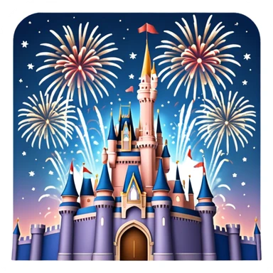 Disney world castle with fireworks sticker