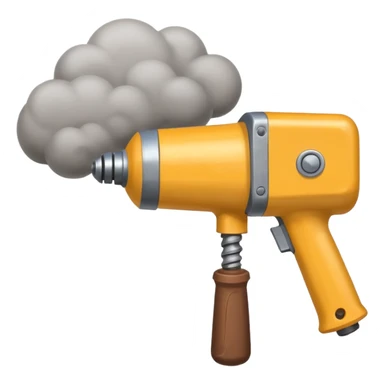 Pneumatic hammer swinging and dust cloud sticker