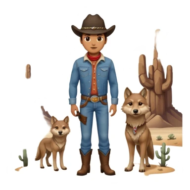 wolf and cowboys sticker