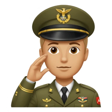 Soldat in uniform der salotiert und den Buchstaben S.A.S sticker