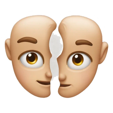 a left ear and right ear combined to make a heart shape sticker