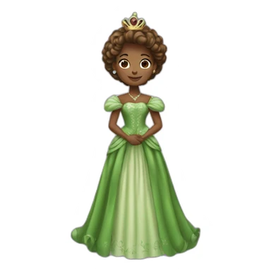 Une princesse avec un gros cœur de couleur verte  sticker