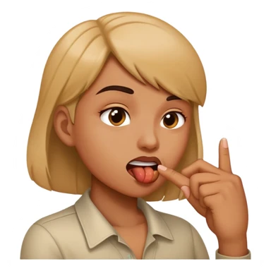 Seductively biting finger sticker