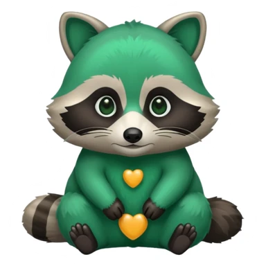 Emerald green racoon sticker