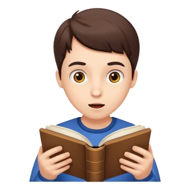 лицо удивленного человека. который читает книку sticker