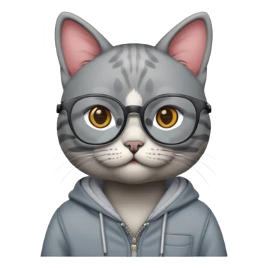 cat with clothes and wearing glasses sticker