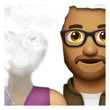 Amoureux homme brun à lunettes et femme blonde sticker