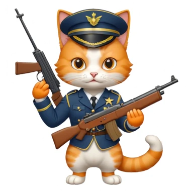 A cat with a gun serving in the ZSU sticker