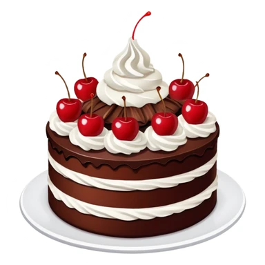 Black Forest cake with chocolate, cherries, and whipped cream sticker