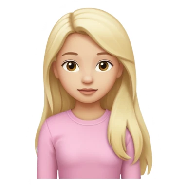 girl in light pink clothes, blonde with long hair, half sideways pose, variation 4 sticker