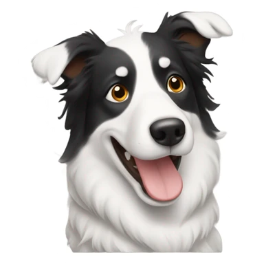 A Chinese man is holding a Border Collie. sticker