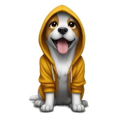 dog with hoodie in alley sticker