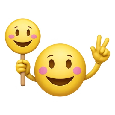 a cheering smiley carrying the word "Rabea!!!"  sticker