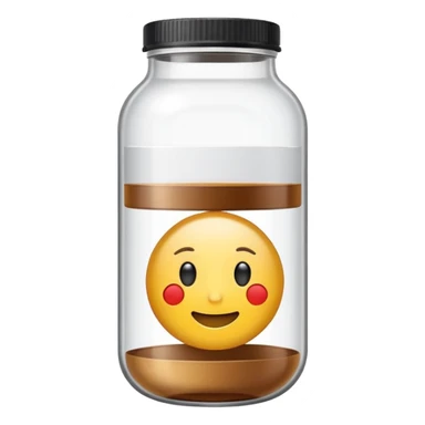 emoji of tubes and jar with brand labels, minimalistic design sticker
