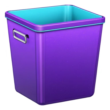 Glitter Purple and Cian  metal rubbish bin officer sticker