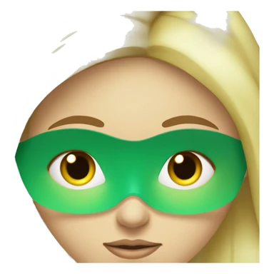 Fille au yeux vert et blonde avec un masque de soin sur le visage sticker