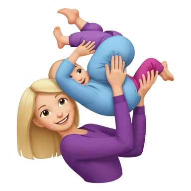 Mom holding baby upside down  sticker