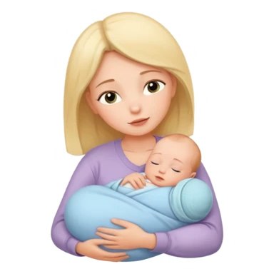 newborn baby with mother sticker